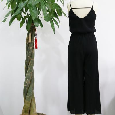 China New Style Anti-static Women's Loungewear Loose Black Striped Overalls for sale