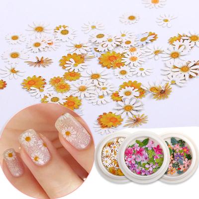 China New 3D Flower Plastic Sequins Nail Art Decorations Emulational Design Japanese Style Manicure Accessories Wood Pulp Stickers for sale