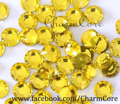 China Flatback Factory Supply Excellent Quality Color Fix Nail Fashion Citrine Not Hot Rhinestones Flat Back For Nail Art for sale