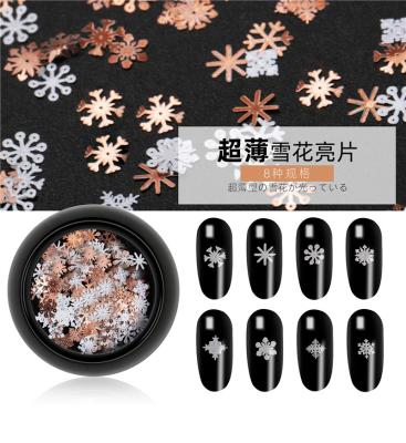 China Large Plastic Ultrathin Glitter Snowflake Sequin 3D Laser Nail Loose Sequin Holographic PET Sequins DIY Nail Art Decorations for sale