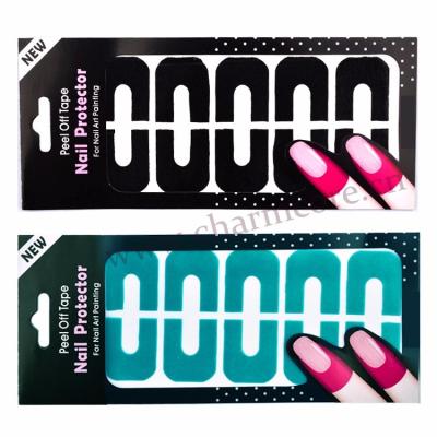 China New Plastic Peel Off Tape For Nail Art Polish Paint Sticker To Protect U Shape Anti-overflow Nail Protector for sale