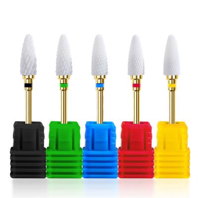 China Ceramic Carbide Nail Drill Bit Spins Electric Drill Machine Burr Milling Nail Cutter Bits For Manicure Pedicure Tools Ccw33 for sale