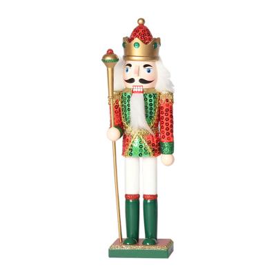 China Eco-friendly Wooden Nutcracker Wholesale 31cm Soldier Nutcracker For Outdoor Decoration for sale