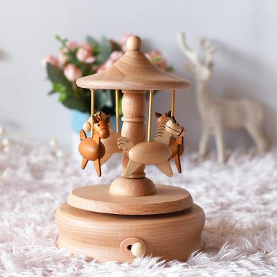 China Fashional Hot Sale Children's Toy Carousel Customized Wooden Music Box For Children for sale