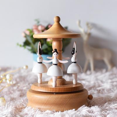 China Creative High Quality Ballet Fashional Birthday Wooden Music Box Gifts For Girl for sale