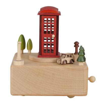 China Customized Fashional Environmental Protection Music Phone Booth Wooden Music Box for sale