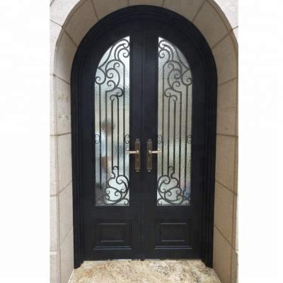 China Hot Sale Villa Modern Residential Exterior Exterior Iron Double Entry Door for sale