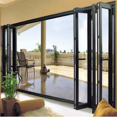 China Australia Modern Hot Mockup Exterior Glass Folding Door Aluminum Bifolding Doors for sale