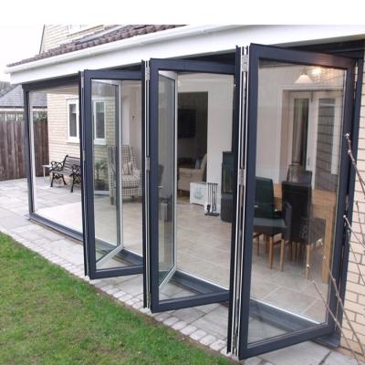 China China hot sale modern aluminumbi folding patio window and doors good price with double tempered glass for sale