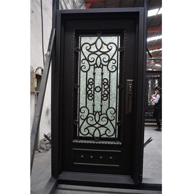 China OEM Modern Hand Made Modern Front Entry Swing Gate Wrought Iron Single Door Hinges for sale