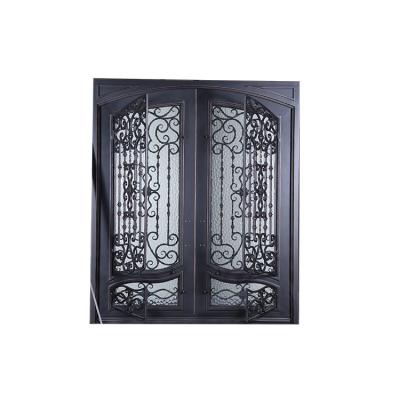 China Excellent Quality Modern Flush Accept OEM /ODM Square Wrought Iron Door Exterior Double Iron Entry Door for sale