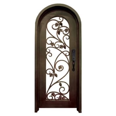 China Modern villa front door wrought iron exterior double arch door wrought iron door made in China for sale