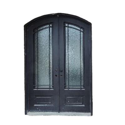 China China Modern Online Custom Galvanized Eyebrow Wrought Iron Front Entry Door for sale