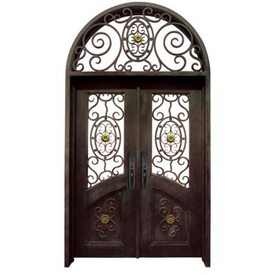 China Modern Modern Exterior Anti Theft Wrought Iron Arch Doors Imported From China for sale