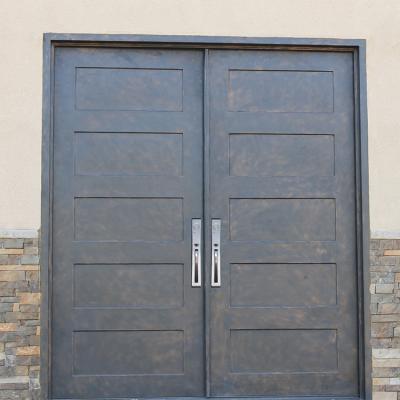 China Modern Solid Front Square Home Entry Door Wrought Iron Safe Door Made In China for sale