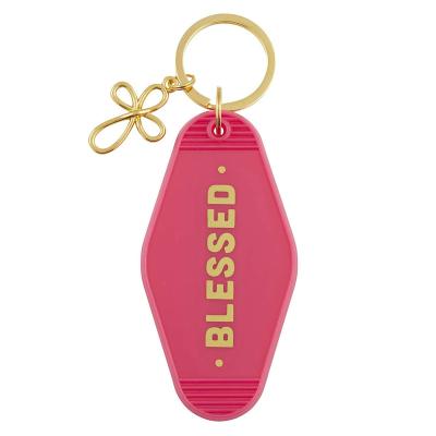 China Trendy Promotional Make Your Own Custom Model Hotel Key Chain Lllaveros Acrylic Key Chain Number Motel Key Chain for sale