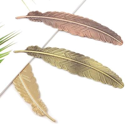 China Cheap retro style creative student birthday gift Europe prize feather childrenmetal bookmark for sale