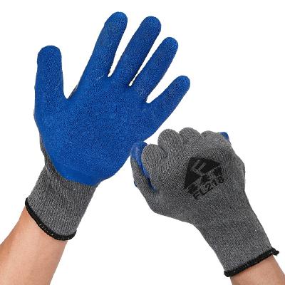 China Anti-smash Work Glove Polyester Lined Latex Gloves Crinkle Latex Coated Gloves for sale