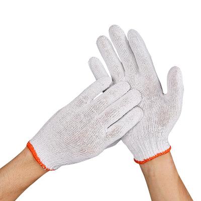 China Anti-smash China Factory Protective Hand Wear Resistant White Cotton Knitted Safety Working Gloves for sale