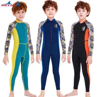 China Long Sleeve Boy Kid Children's Swimsuit One Piece Suntan Wetsuit Quick Drying Jellyfish Suit Diving Suits for sale