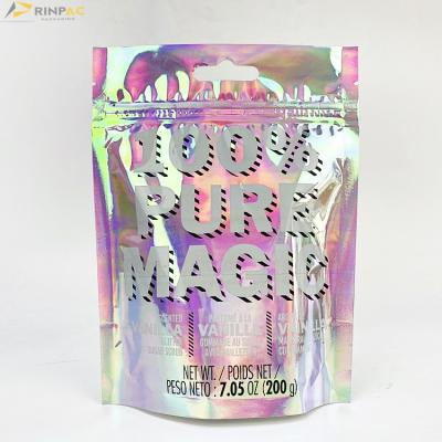 China Matte Mylar Smell Proof Ziplock Hologram Packaging Backing Moisture Proof Plastic Pouch Bags Return Aluminum Foil for sale