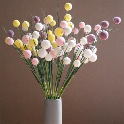 China Hot Sale 75cm Eco-friendly Artificial Moss K-1074 Golden Bill Ball Flower For Table Decoration for sale