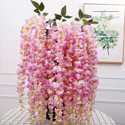 China Hot Selling Wedding Decoration F-1109 Artificial Wisteria Branches Flower Vine Wedding for sale