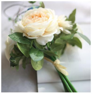 China Direct Customizable Silk Artificial Wedding Flower Rose Bouquet Flower For Valentine Factory Bouquet Decoration S-1113 for sale