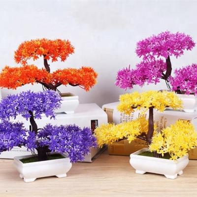 China Wedding Decoration F-1364 Amazon Artificial Flower Pots Wholesale Small Potted Plant Decorative for sale