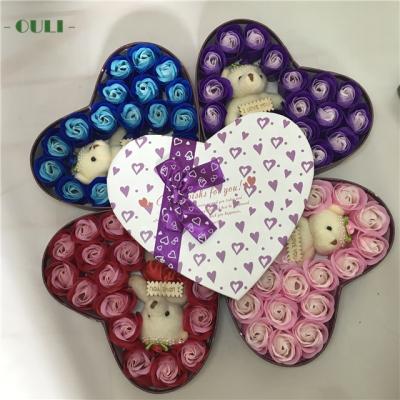 China K-1013 Factory Wholesale Price Heart Valentine's Day Gift Artificial Flower Soap Flower for sale