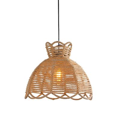 China Contemporary American French Hemp Rope Cottage Pendant Lamp Foyer Dining Living Room LED Pendant Light Classic Lamp RP0105 for sale