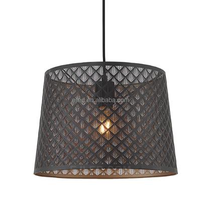 China Best Price Cylinder Contemporary Nordic Black Finish Pendant Light Fixture Laser Cut Hanging Light For Modern Chandelier BS228 for sale