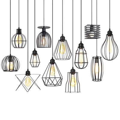 China Zhongshan Lights Contemporary Black Metal Cage Chandelier Bedroom Pendant Light For Kitchen Island Light Fixtures for sale