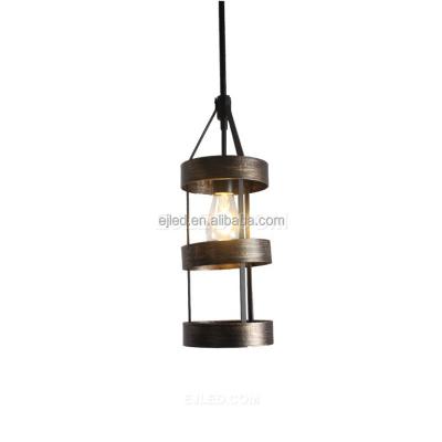 China Retro Circle Finish Style Modern Wood Pendant Light Vintage Circle Finish With 1 Lights Modern Bedroom Light For Hallway IN0171 for sale