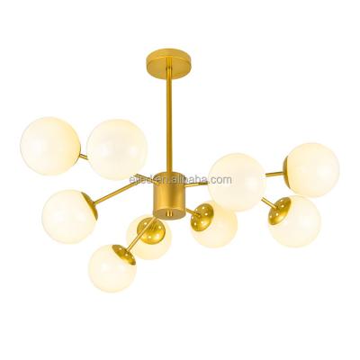 China Wholesale Mid Century Modern Chandelier China Sputnik Black And Gold Modern Pendant Light Fixture For Living Room IN0175 for sale