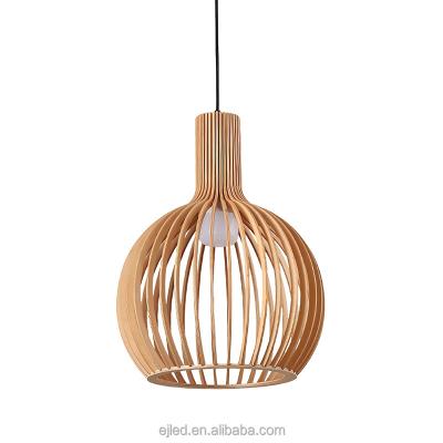 China Contemporary Southeast Asian Birdcage Wooden Chandelier Pendant Lights German Zen Squash Wooden Shade Chandelier Restaurant Bar Teahouse Lamp for sale