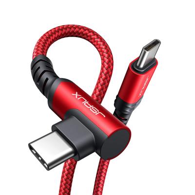 China Video Game Player JSAUX 60W Nylon Braided Angle USB C With C Cable, Quick Charging Type C Cable Cord, Custom USB C Charger Cable for sale