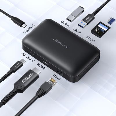 China Multiple USB-C Connects Support JSAUX 2022 7 Plug In 1 USB C Hub With Travel Kit Cables Adapter for sale