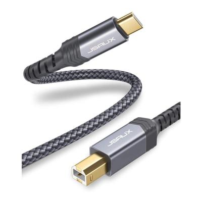 China Printer JSAUX USB C to Printer Cable , Armor 10ft USB B2.0 Printing USB Cable Compatible for Computer for sale