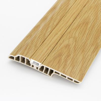 China Modern Decoration Accessories PVC Wood Plastic Skirting Plastic Skirting Wall Skirting Molding for sale