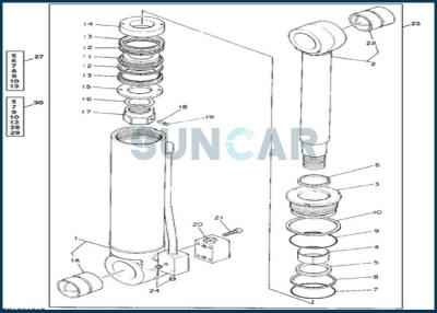 China DEERE 4240075 Stabilizer Cylinder Seal Kit Service Kit for 595D for sale