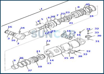 China 21D-61-12201 21D6112201 Arm Cylinder Service Kit Fits PC110R-1 PC95R-2 for sale