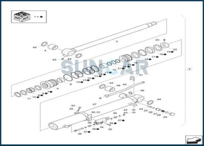 China XKCD-03438 XKCD03438 Dipper Cylinder Seal Repair Kit fits CNH CX57C CX60C for sale