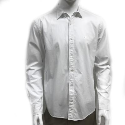 China High End Casual Long Sleeve Cotton Dye Anti-Pilling Shirt Wholesale White for sale