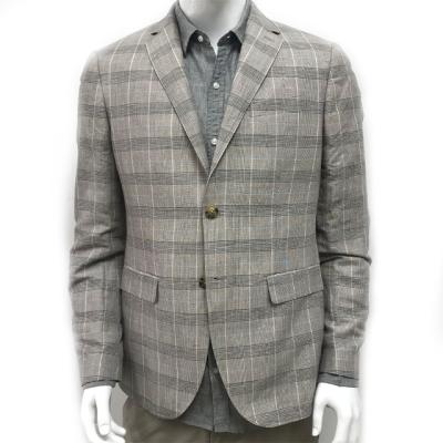 China American Popular Anti-wrinkle spring and autumn business banquet casual mature men's plaid suit jacket wholesale for sale