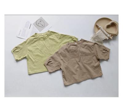 China Professional Army Green Cheap Simple Boy's T-shirt Anti-pilling Boy's O-Neck T-Shirts for sale