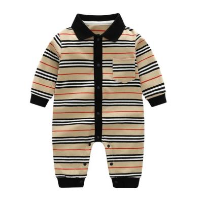 China 100% Cotton Factory Supply Made In China Premium Autumn Cotton Stripe Romper Baby for sale