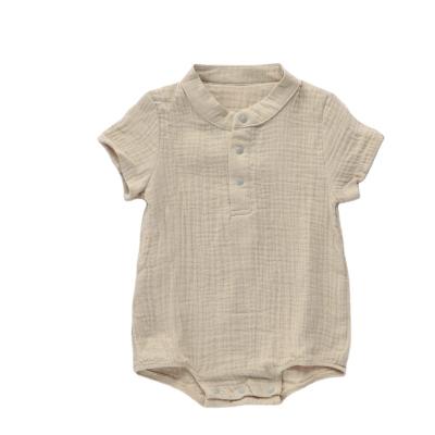 China Hot Selling 100% Cotton Plain Wholesale Baby Short Sleeve Rompers Good Quality for sale