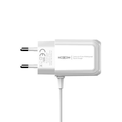 China ID MOXOM AUTO Cable Phone Charger With 1 Type C Fast Power Bank Cell Phone 2.4A 12w USB Port Mobile Charger for sale