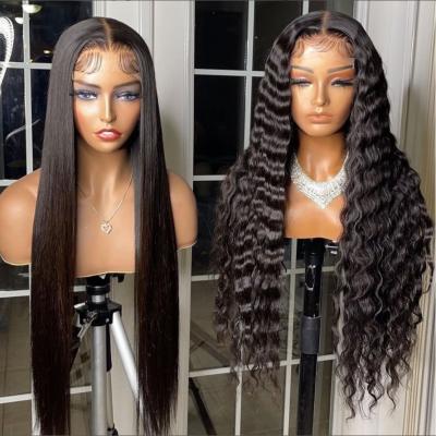 China Raw Water Wave Virgin Cuticle Aligned Brazilian Hair HD Transparent Lace Headband Lace Front Wig With Baby Hair For Black Women for sale